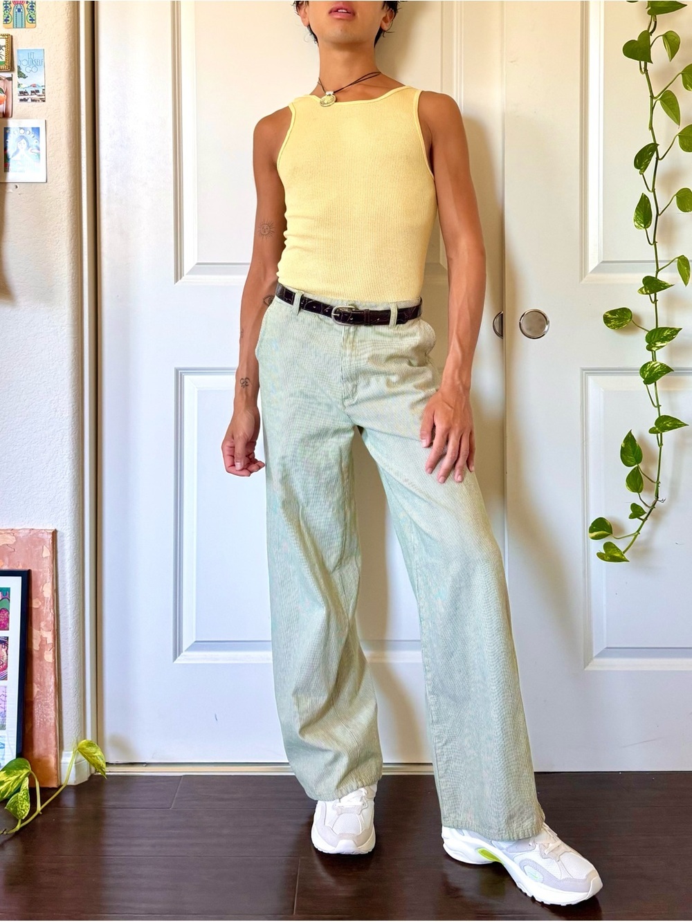 Brixton Victory Full Length Wide Leg Pants in Sea Kelp
